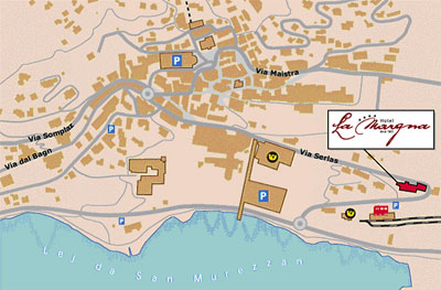 Mapa y localizacion del Hotel Margna en St. Moritz
